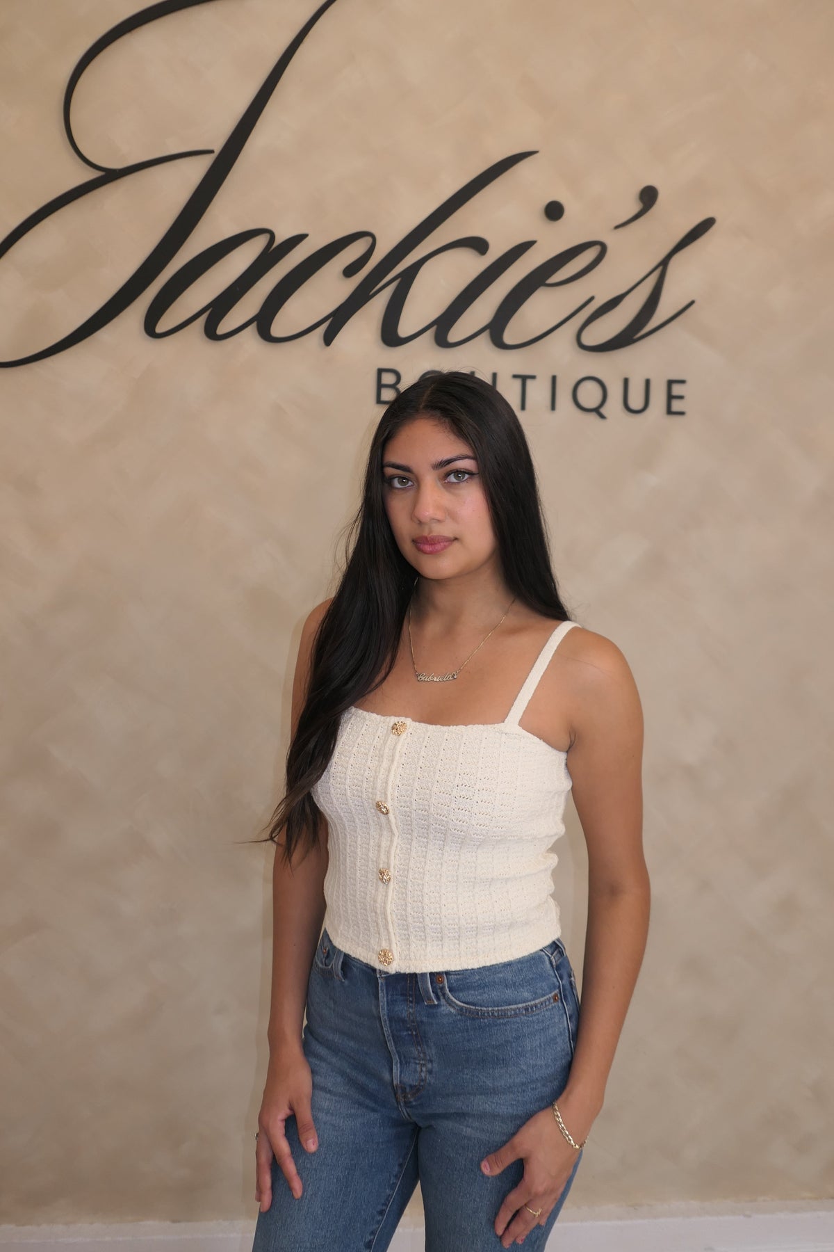 Golden Button Top